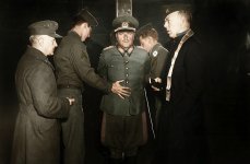 German General Anton Dostler is tied to a stake before his execution by a firing squad, Italy,...jpg